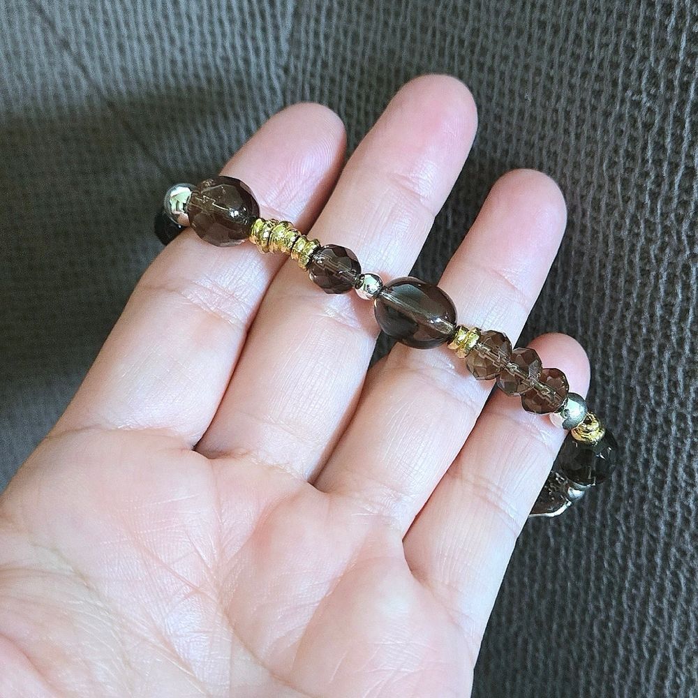 Noa Zuman Simulated Smokey🔥 Quartz Stretch Bracelet - NWT - Picture 10 of 16